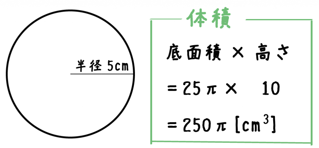 円柱　体積　求め方　公式