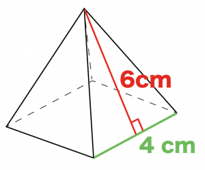 正四角錐　表面積　求め方