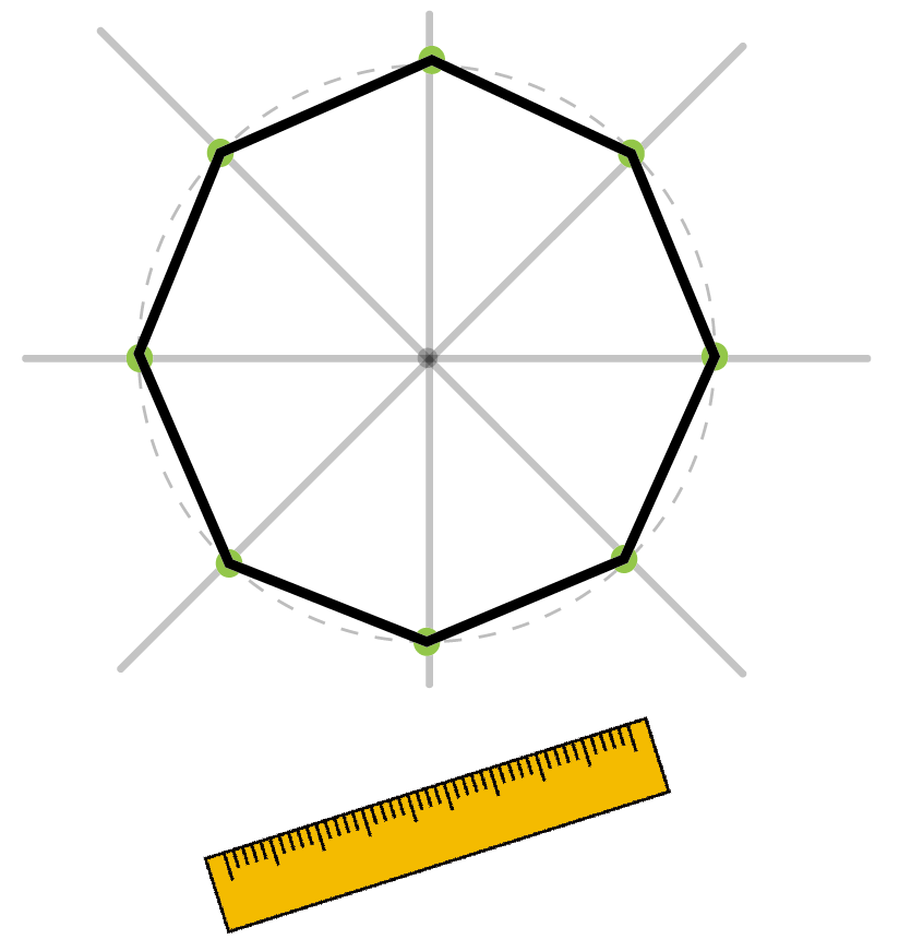 コンパスで作図 正八角形の書き方がわかる5ステップ Qikeru 学びを楽しくわかりやすく