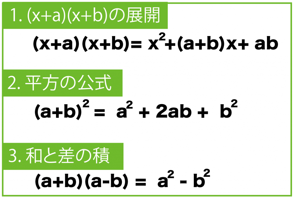 式の展開 乗法公式を1瞬でマスターできる3つの覚え方 Qikeru 学び